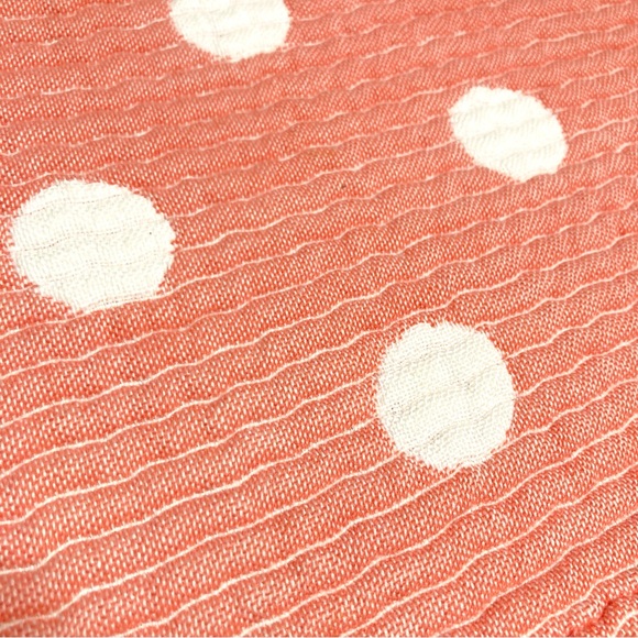 GARNET HILL Pink Peach with White Polka Dots Quilted Blanket Bedspread for Baby - Picture 6 of 9
